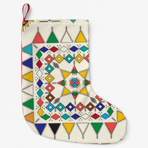 Petite Chaussette De Noël Motif à répétition géométrique décoratif inspiré d