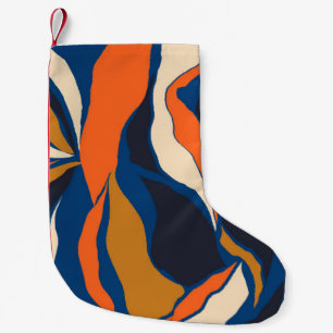 Petite Chaussette De Noël Motif abstrait coloré à la main. col créatif