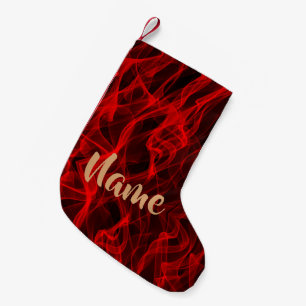 Petite Chaussette De Noël Motif Abstrait de Ligne Courbe Moderne Personnalis