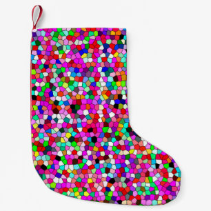 Petite Chaussette De Noël motif abstrait, fond d'écran en mosaïque coloré, g