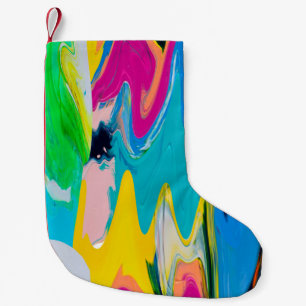 Petite Chaussette De Noël Motif abstrait incolore, mur aquarelle