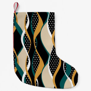 Petite Chaussette De Noël motif Abstrait rayé, coloré ondulé.