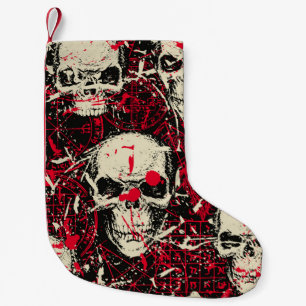 Petite Chaussette De Noël motif Abstrait transparent avec un skul humain sin