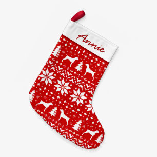 Petite Chaussette De Noël Motif allemand de silhouettes d'indicateur aux