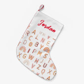 Petite Chaussette De Noël Motif Alphabet arc-en-ciel amusant (Devant (Accrochage))