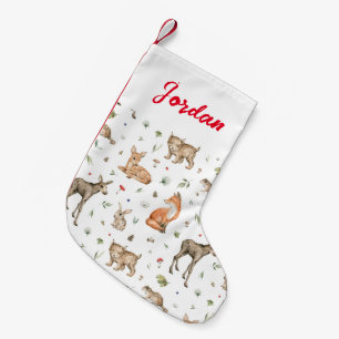 Petite Chaussette De Noël Motif animal de bois mou