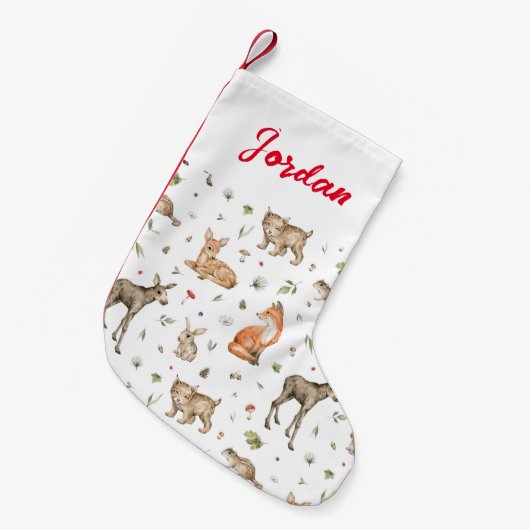 Petite Chaussette De Noël Motif animal de bois mou (Devant (Accrochage))