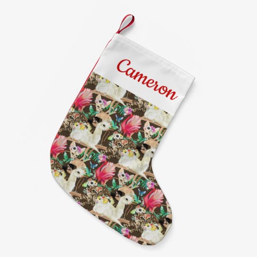 Petite Chaussette De Noël Motif animal tropical (Devant (Accrochage))