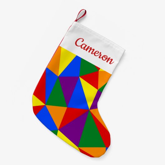 Petite Chaussette De Noël Motif arc-en-ciel de Polygone (Devant (Accrochage))