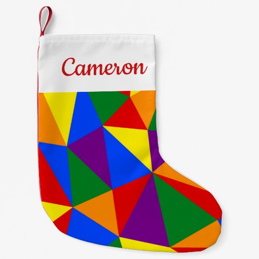 Petite Chaussette De Noël Motif arc-en-ciel de Polygone (Devant)