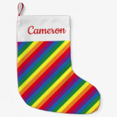 Petite Chaussette De Noël Motif arc-en-ciel diagonal (Devant)