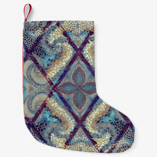 Petite Chaussette De Noël Motif arrière - plan sans couture. Art mosaïque mo