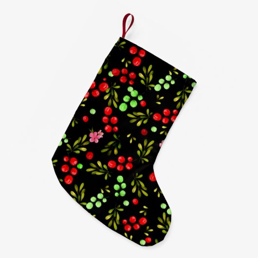 Petite Chaussette De Noël Motif Berries (Devant (Accrochage))