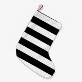 Petite Chaussette De Noël Motif blanc noir moderne de rayures (Devant (Accrochage))
