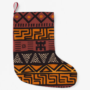 Petite Chaussette De Noël Motif bohème de couleur ethnique tribale avec géno