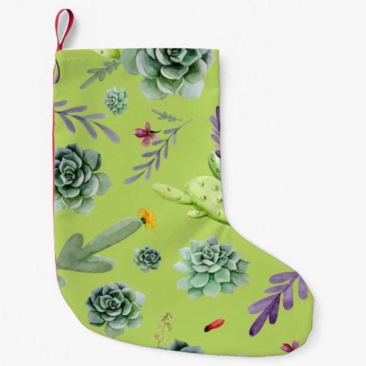 Petite Chaussette De Noël Motif Cactus 6 (Devant)