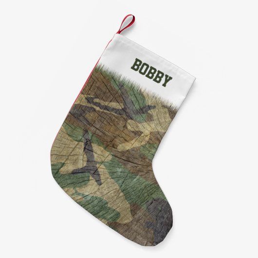 Petite Chaussette De Noël Motif Camo vert de l'armée cool (Devant (Accrochage))