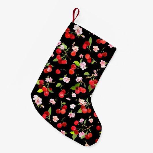 Petite Chaussette De Noël Motif cerise 2 (Devant (Accrochage))