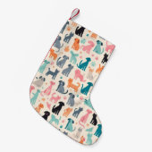 Petite Chaussette De Noël Motif chien et chat sans couture (Devant (Accrochage))