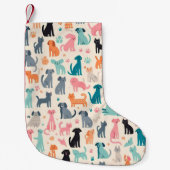 Petite Chaussette De Noël Motif chien et chat sans couture (Devant)