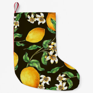 Petite Chaussette De Noël Motif citron verni à la main