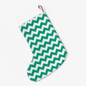 Petite Chaussette De Noël Motif classique Monogram Green Chevron (Dos (Accrochage))