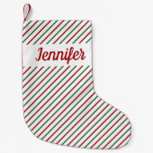 Petite Chaussette De Noël Motif classique Red Green Stripes (Devant)