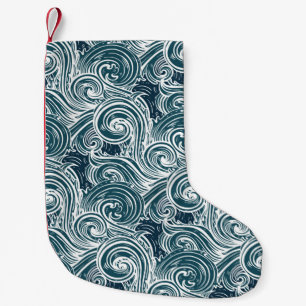 Petite Chaussette De Noël Motif continu des vagues de la mer