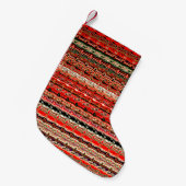 Petite Chaussette De Noël Motif Cool rouge et noir funky (Devant (Accrochage))