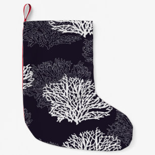 Petite Chaussette De Noël Motif corallien à main moderne et continu vintage
