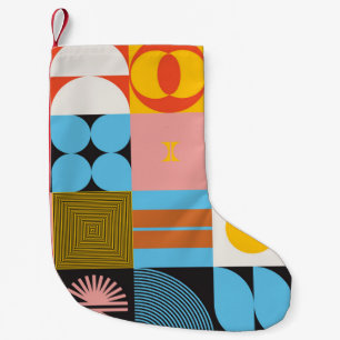 Petite Chaussette De Noël Motif d'art néo-moderniste réalisé avec g abstrait