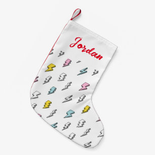 Petite Chaussette De Noël Motif de boulon de foudre à doodle mignon