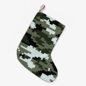 Petite Chaussette De Noël Motif de camouflage urbain numérique pixel 8 bits  (Devant (Accrochage))