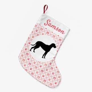 Petite Chaussette De Noël Motif de carreaux rouges à carreaux gris-gris pers