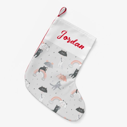 Petite Chaussette De Noël Motif de chats à plume (Devant (Accrochage))