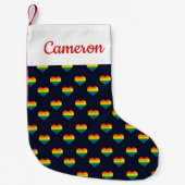 Petite Chaussette De Noël Motif de coeur Rainbow 8 Bit (Devant)