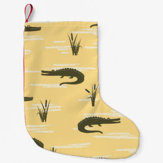 Petite Chaussette De Noël Motif de crocodiles sans couture. Rangeur jaune vi