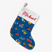 Petite Chaussette De Noël Motif de déplacement de construction mûre (Devant (Accrochage))