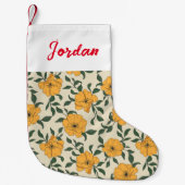 Petite Chaussette De Noël Motif de fleurs de crapaud orange (Devant)