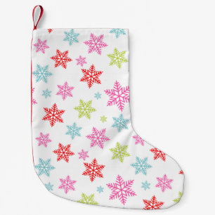 Petite Chaussette De Noël Motif de flocon de neige coloré – Création hiverna