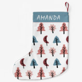 Petite Chaussette De Noël Motif de forme biscuit Pastel rose (Dos)