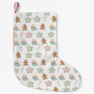 Petite Chaussette De Noël Motif de friandises de boulangerie de Noël