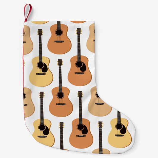 Petite Chaussette De Noël Motif de guitares acoustiques (Devant)