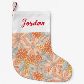 Petite Chaussette De Noël Motif de jardin à fleurs rétro (Devant)
