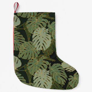 Petite Chaussette De Noël Motif de kaki vert et de monstère d'or
