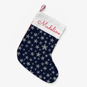 Petite Chaussette De Noël Motif De La Mer D'Astérie  Ajouter votre nom