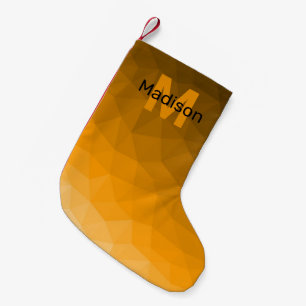Petite Chaussette De Noël Motif de maillage géométrique ombré foncé orange M