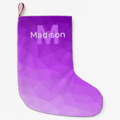 Petite Chaussette De Noël Motif de maille géométrique gris clair (Devant)