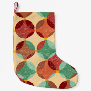 Petite Chaussette De Noël Motif de mosaïque circulaire, illustration géométr
