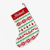 Petite Chaussette De Noël Motif de Noël (Dos (Accrochage))